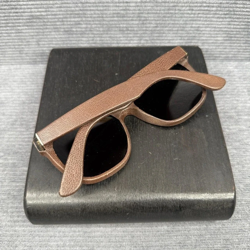 SUPER by RetroSuperFuture Flat‎ Top Brown Leather Wrapped Sunglasses Italy